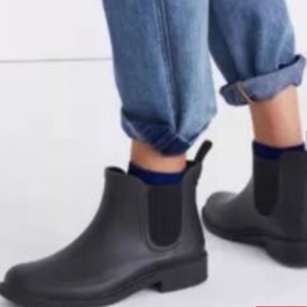 J.Crew Black Rubber Rain Boots